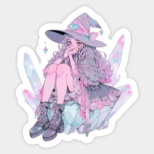 Pastel Goth Crystal Witch Sticker